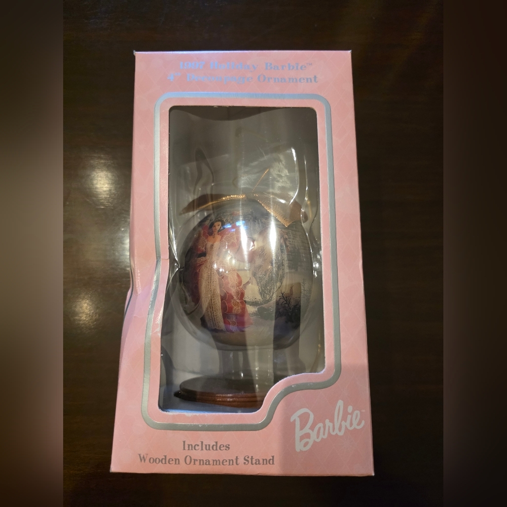 Barbie 1997 Holiday Barbie Keepsake Ornament with Stand